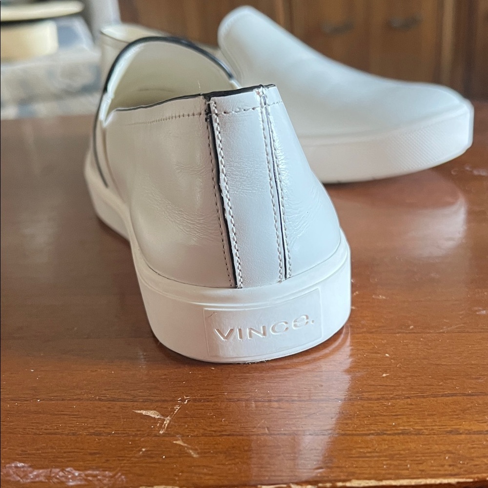Vince White Leather Loafers